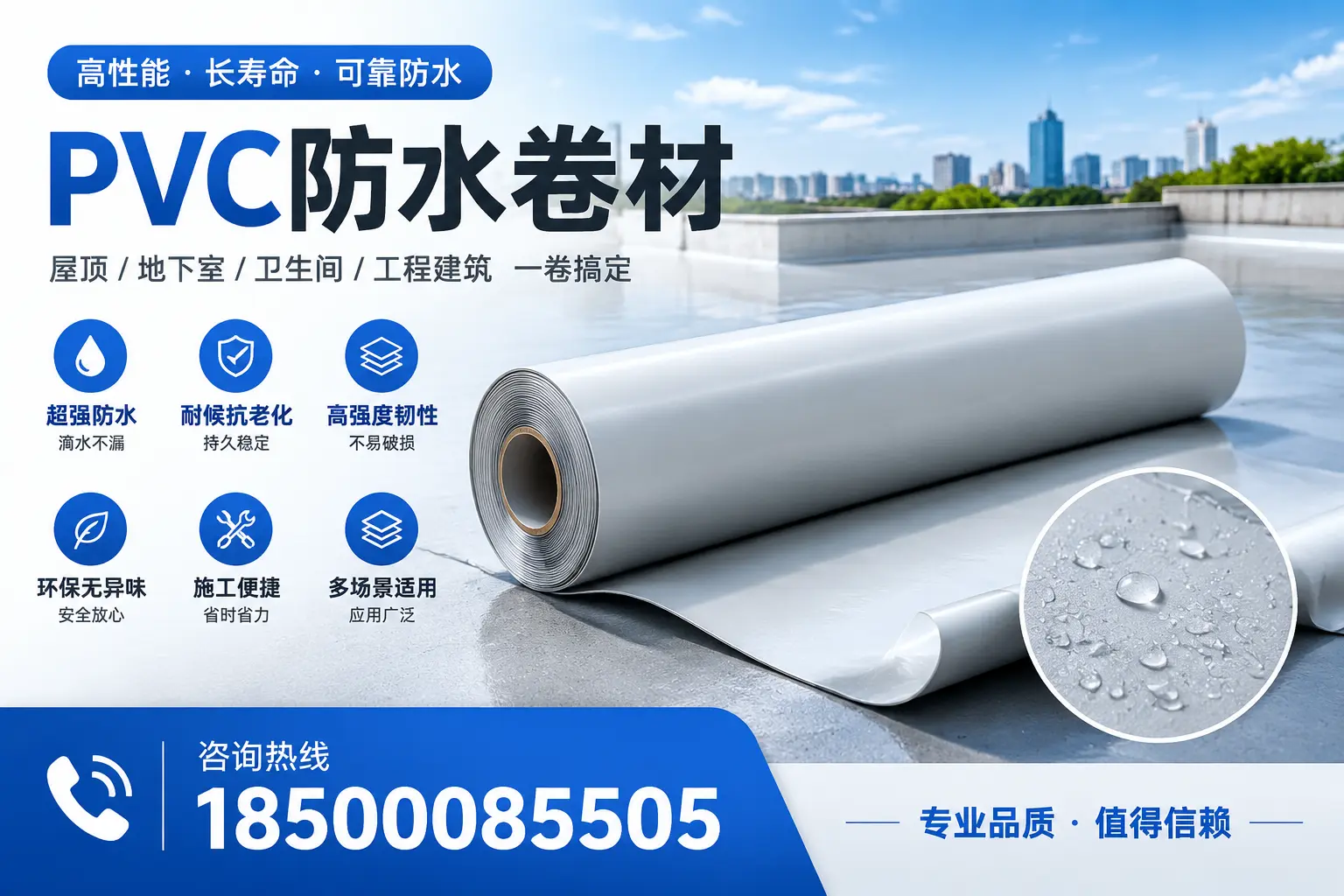 PVC防水卷材的防水效果评测,适合铁岭的科学依据